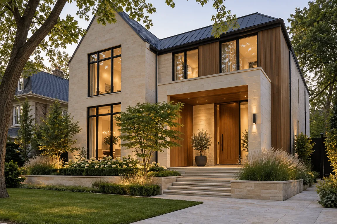 Detached family home with a landscaped front garden